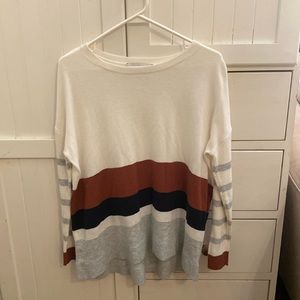 Loft Lightweight Long Striped Sweater